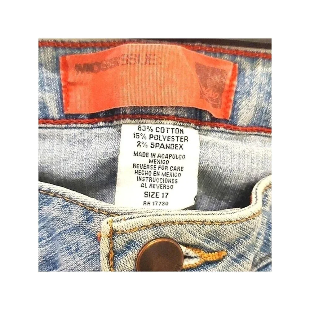 Mossimo Womens Size 17 Light Wash Bootcut Jeans Denim Cotton Blend
